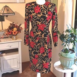 Vintage Maggy London Silk Baroque  Dress Old Hollywood, Vintage , Witchy